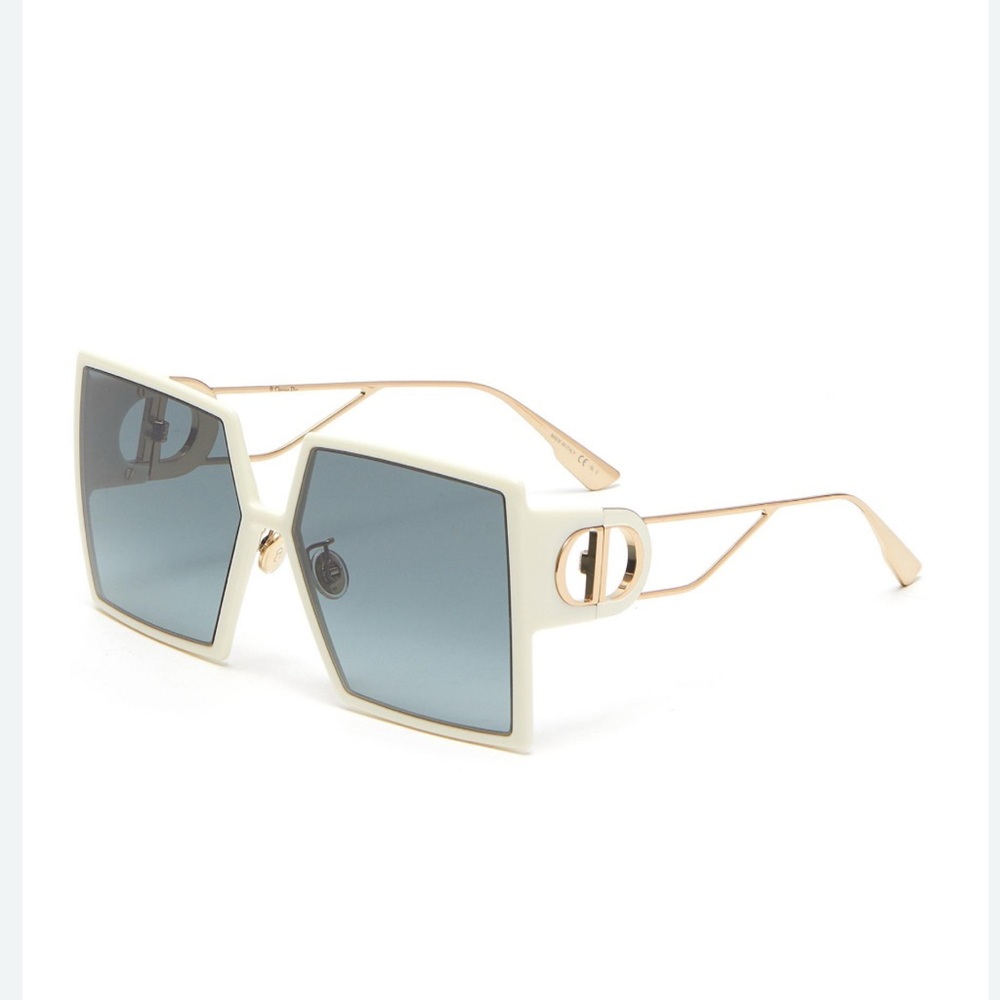 Dior White Montaigne and Gold  Sunglasses